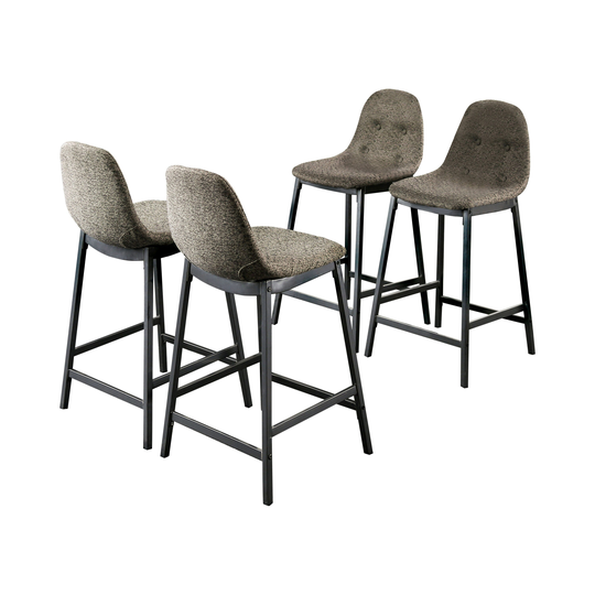 Furniture of America Set of 4 Hiltonia Polyester/Polyester Blend Upholstered Side Chair (Metal Frame) in Gray | IDF-3740PC-4PK