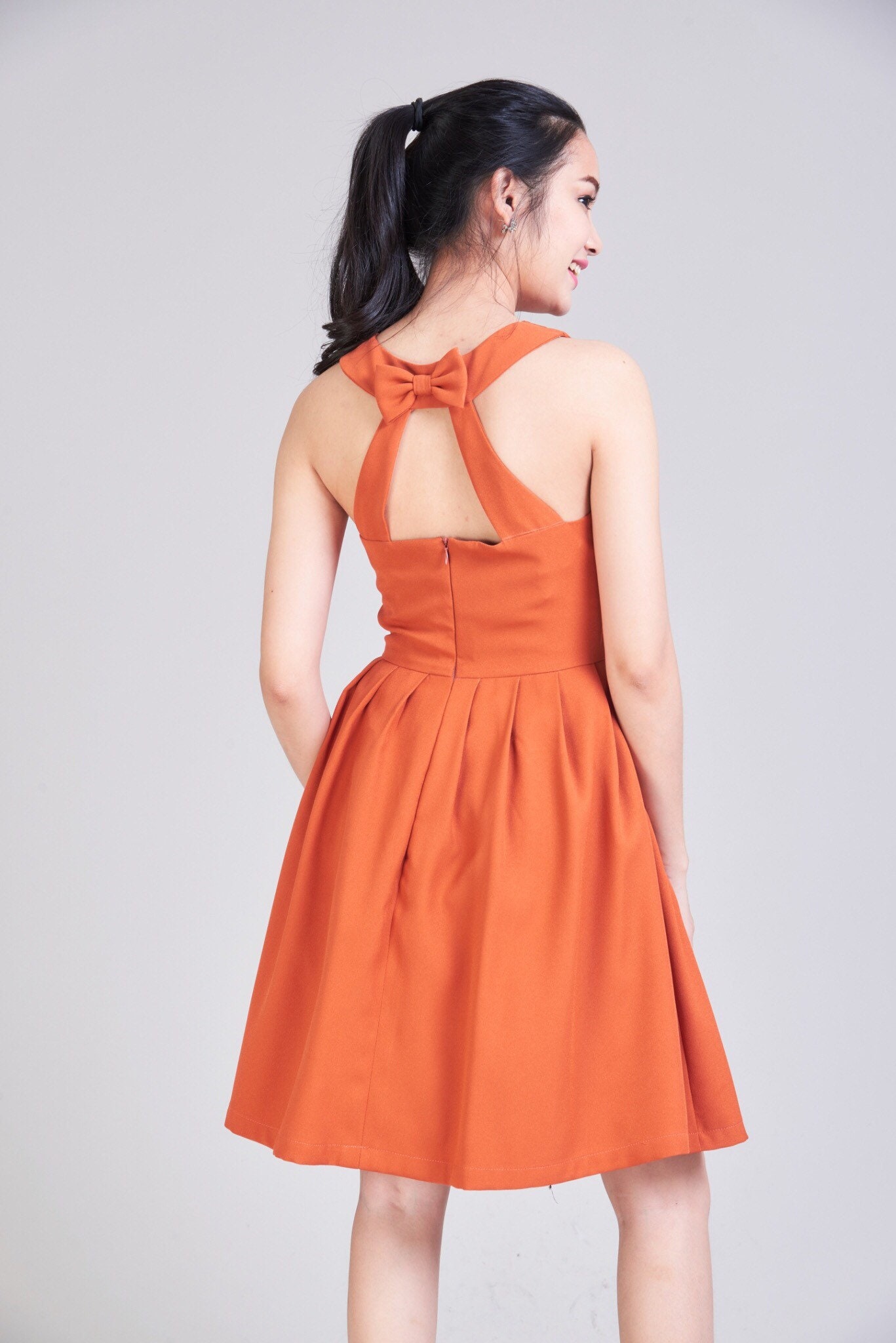 Love Potion - Brown Bridesmaid Dress Caramel Short Party Bridal Audrey Hepburn Low Back Prom