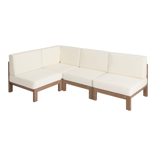 Eucalyptus Segovia 4 Piece L Modular Outdoor Patio Sectional Sofa by World Market