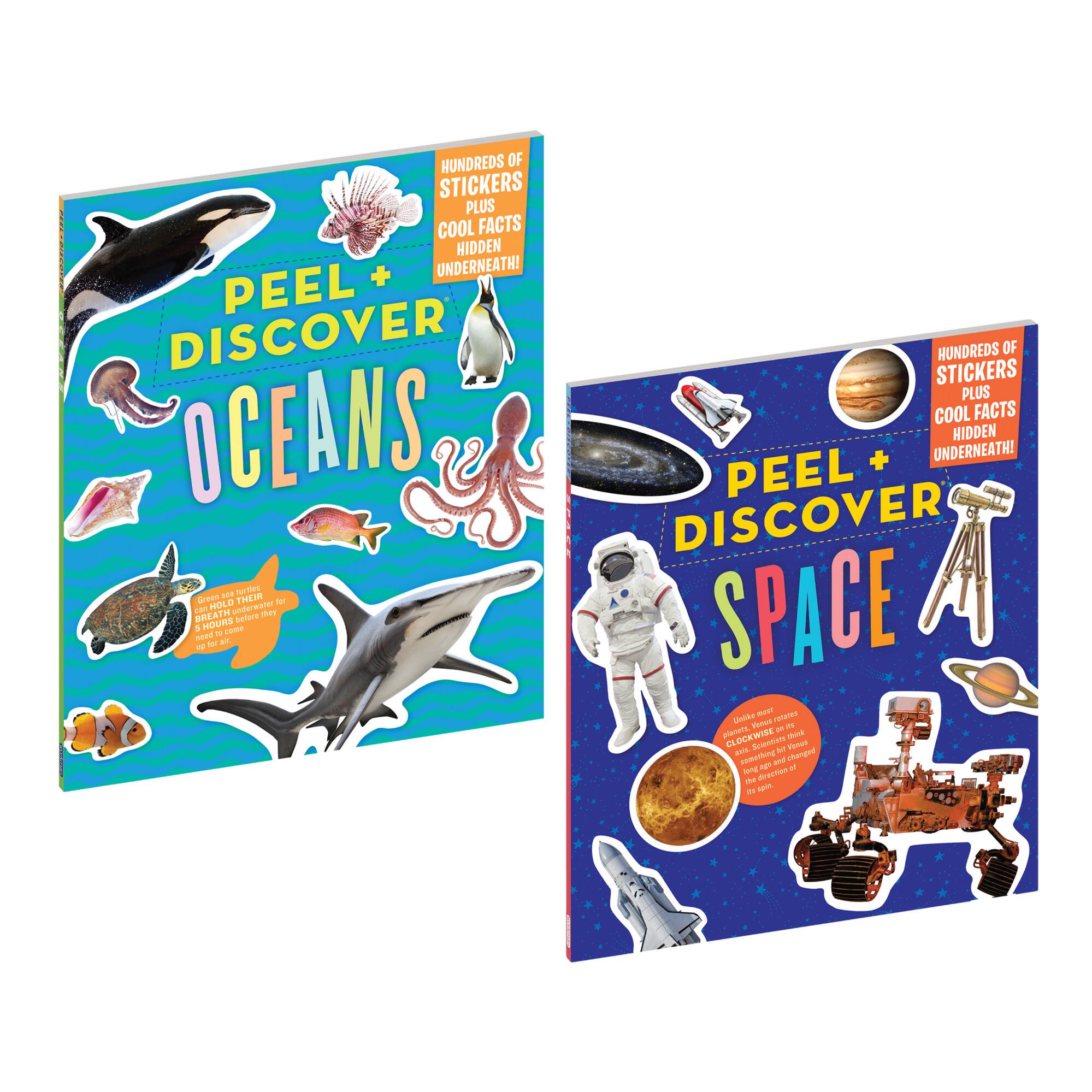 Space and Ocean Peel and Discover Sticker Books Set of 2: Multi - Paper by World Market