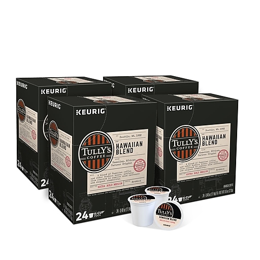 Tully's Coffee Hawaiian Blend Coffee, Keurig K-Cup Pods, Medium Roast, 96/Carton (66064)