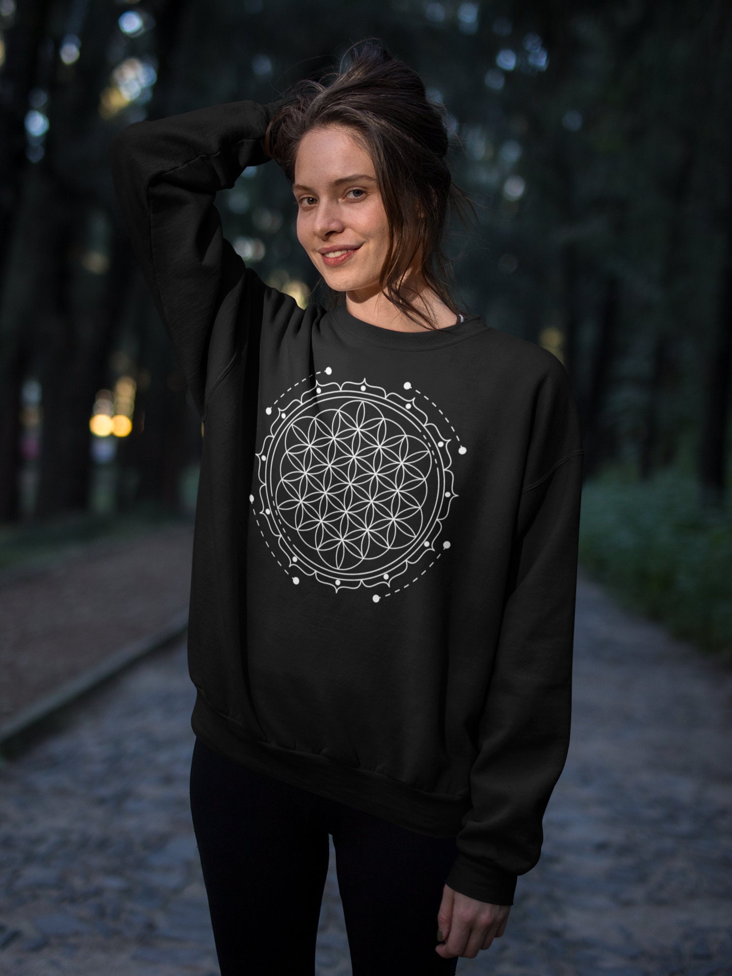 Flower Of Life | Unisex Heavy Blend Crewneck Sweatshirt/Hoodie Spirituality Sacred Geometry Apparel Birthday Gift