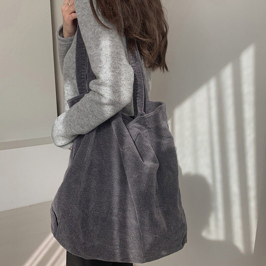 Corduroy Tote Bag, Corduroy Shoulder Bag, Handbag, Shoulder Messenger Bag, Tote For Shopping, Corduroy