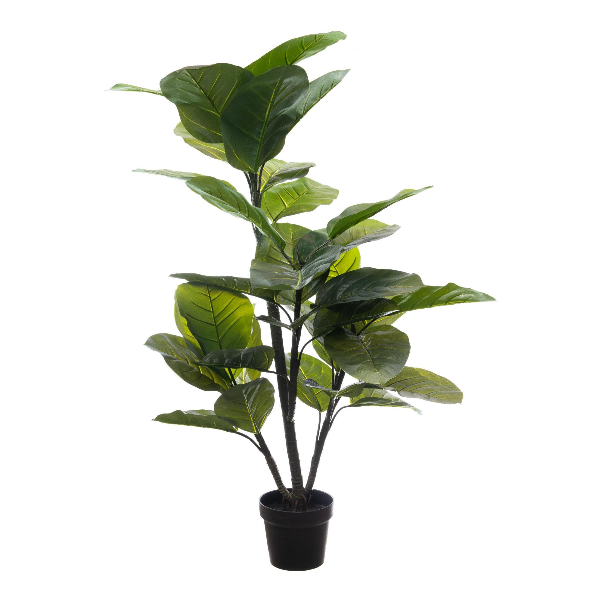 Faux Large Leaf Rubber Plant: Green - Plastic by World Market