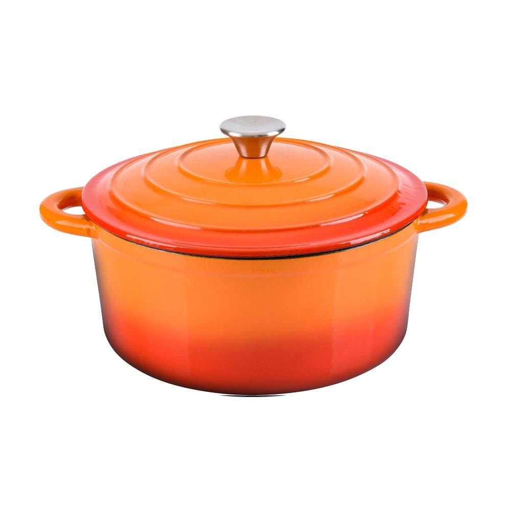 Hamilton Beach Hamilton Beach 5.5 Quart Enameled Cast Iron Covered Round Dutch Oven Pot, Orange Stainless Steel | 107495