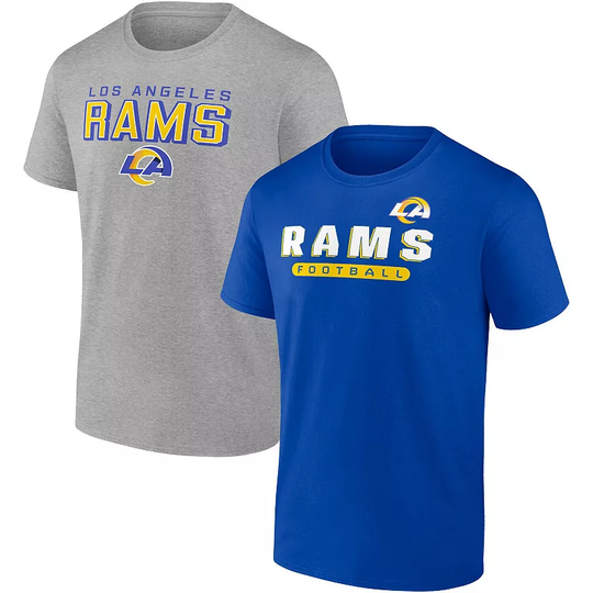 Men's Fanatics Branded Royal/Heathered Gray Los Angeles Rams Parent T-Shirt Combo Pack, Size: Small, Blue