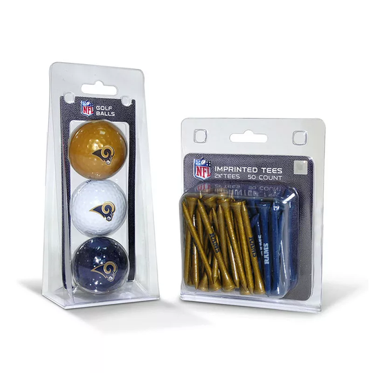 Team Golf Los Angeles Rams Ball & Tee Set, Multicolor