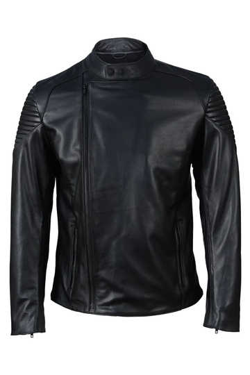 Asymmetric Zip Motox Leather Jacket