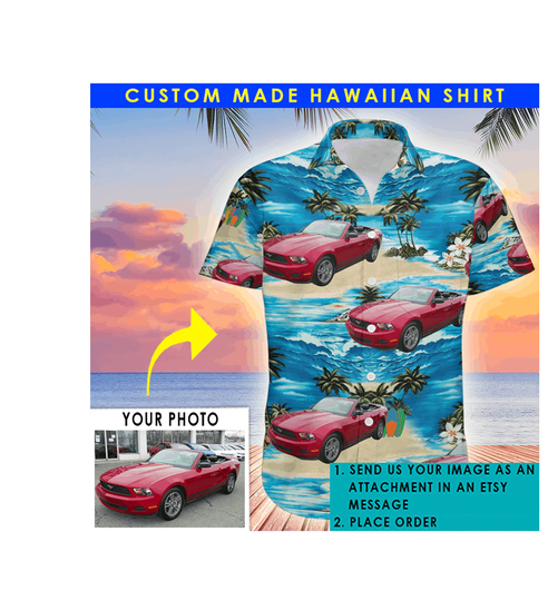 Cool Car Guys Gifts, Personalized Photo Hawaiian Shirt, Custom Modern Car, Vintage Classic Hot Rod Owners | Haw2