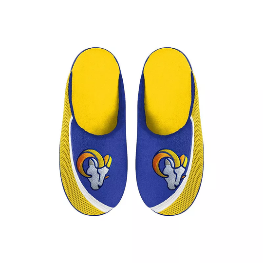 Youth FOCO Los Angeles Rams Big Logo Color Edge Slippers, Kids Unisex, Size: Medium, Yellow