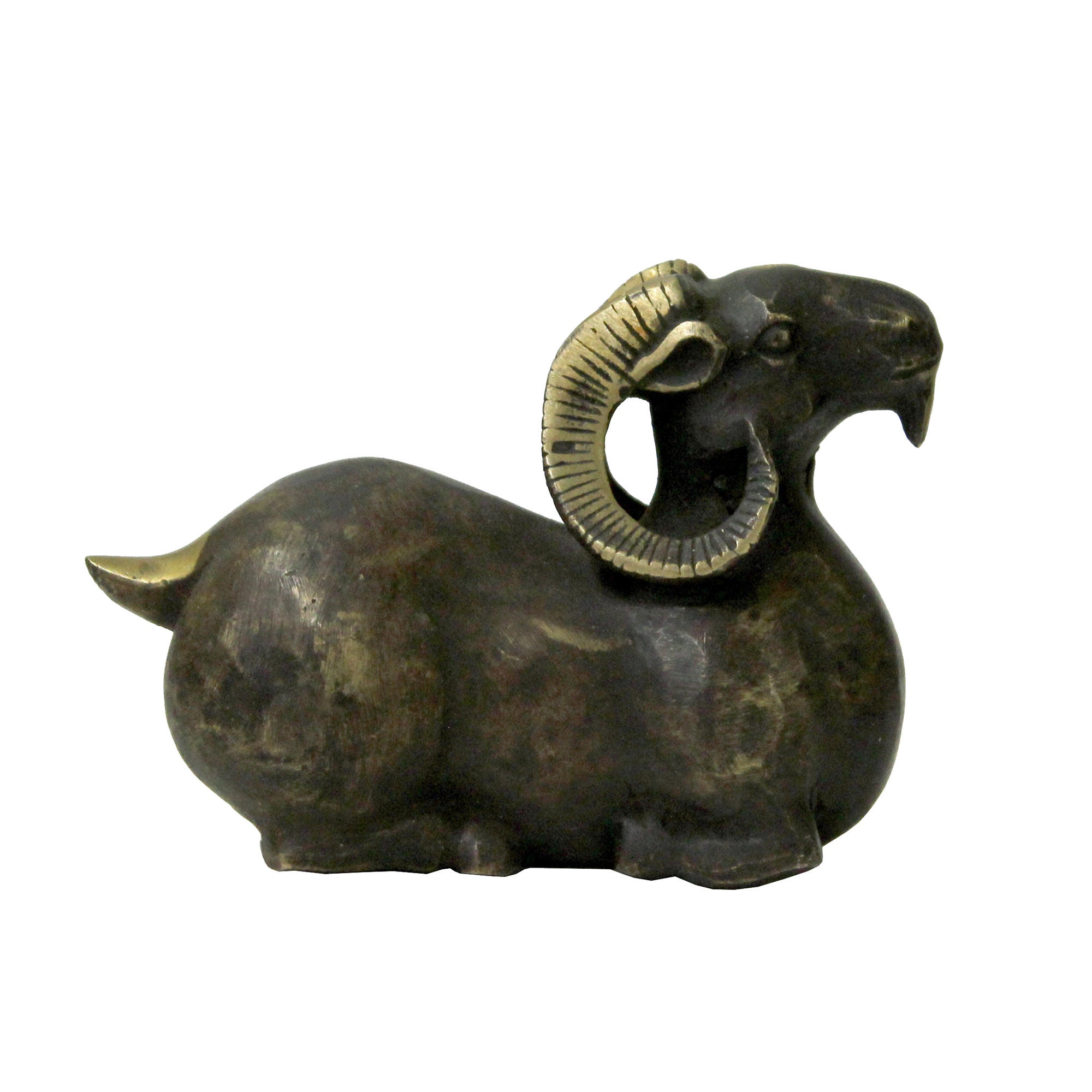 Chinese Distressed Bronze Metal Fengshui Ram Fortune Figure Ws942E