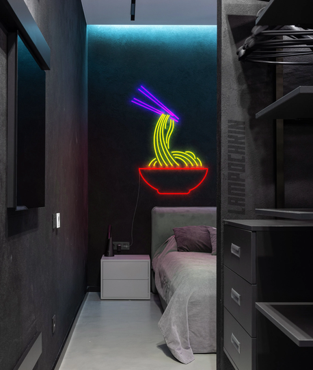 Noodles 3.0 Japan Food Ramen Led Sign Soup Home Asian Kitchen Decor Custom Wall Neon Cooking Personalized Bar Interior