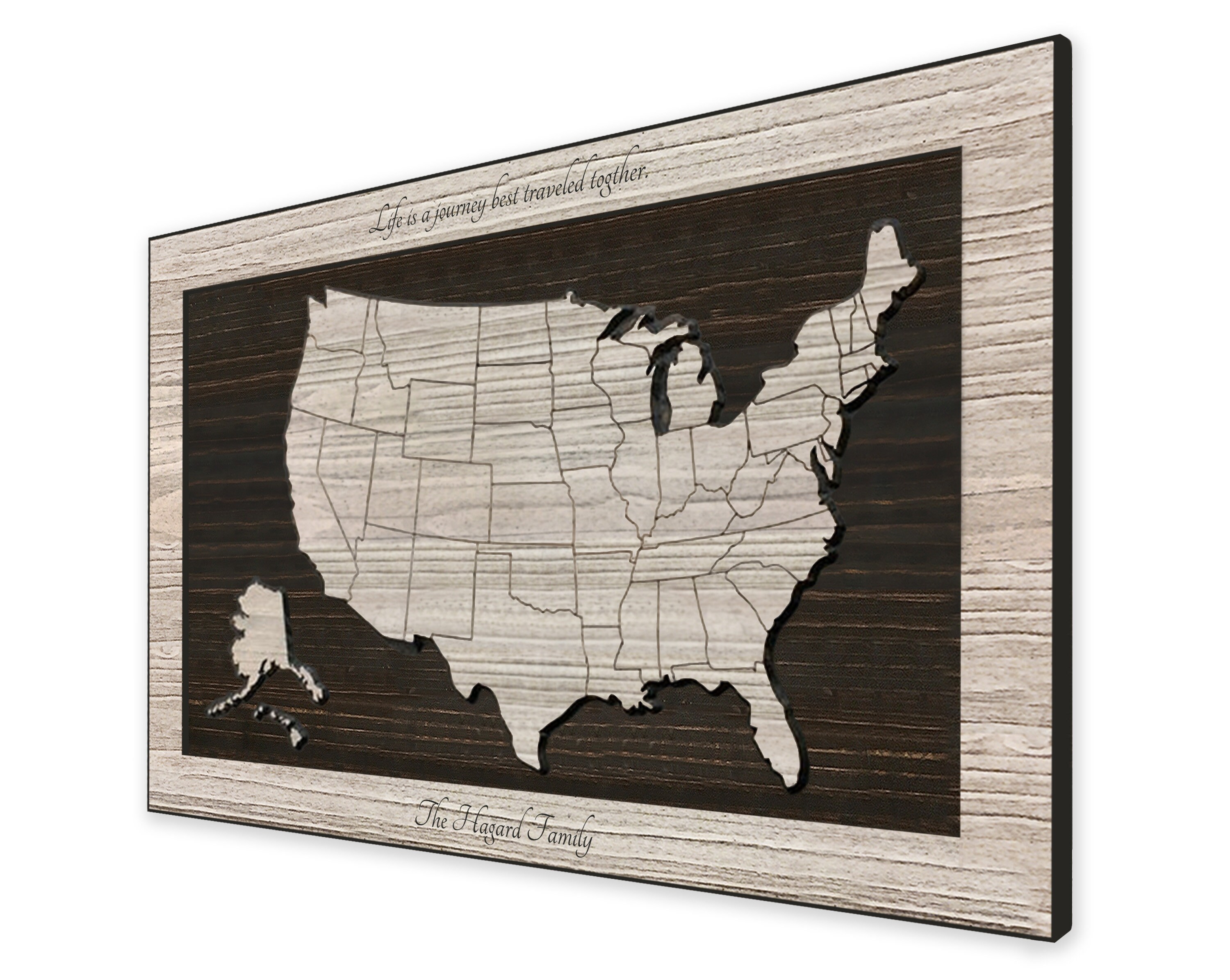 Personalized Custom Wood Map, Carved 3 Dimensional Art, Usa Wall Decor, Wedding Anniversary Gift Idea For Him Or Her, Wife Husband