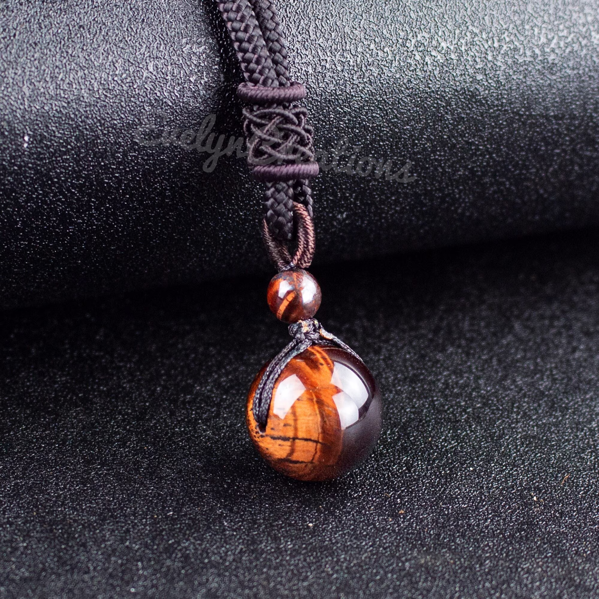 Natural Tiger's Eye Necklace-Healing Stone Good Luck Necklace-Spiritual Balance Meditation Grounding Necklace-Inner Peace Necklace