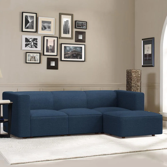 Coddle Node Modern Indigo Polyester/Blend Sofa in Blue | COND3SFID