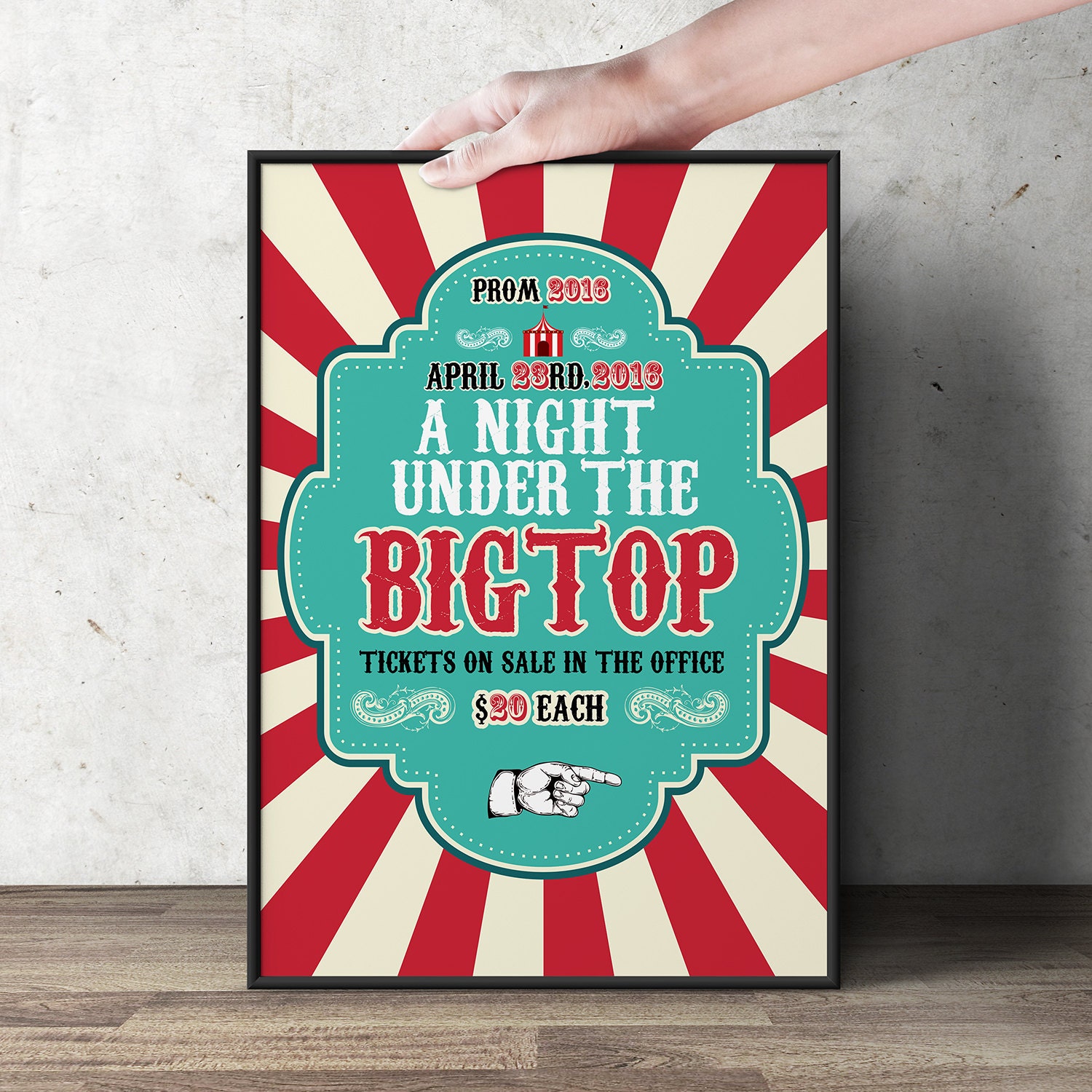 Digital Circus, Prom, Baby Shower, Birthday, Poster, Party Sign, Welcome Circus Decor, School Dance, Retro, Vintage