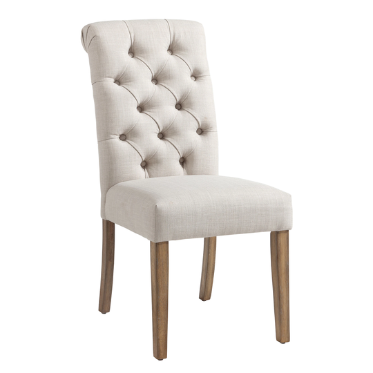 Worldwide Homefurnishings Set of 2 Contemporary/Modern Polyester/Polyester Blend Upholstered Side Chair (Wood Frame) in Brown | 202-968BG