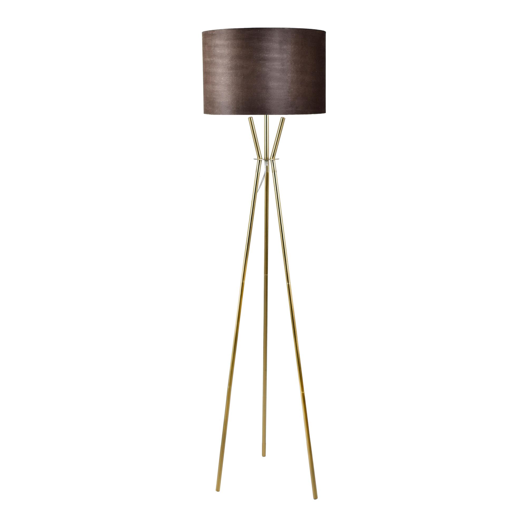 Velvet Shade Metal Tripod Darien Floor Lamp: Black by World Market