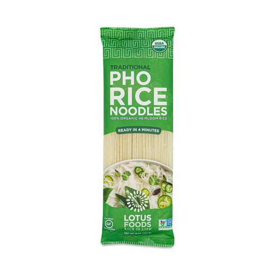 2-Pack Lotus Foods Organic Traditional Pho Rice Noodles 8 oz bag