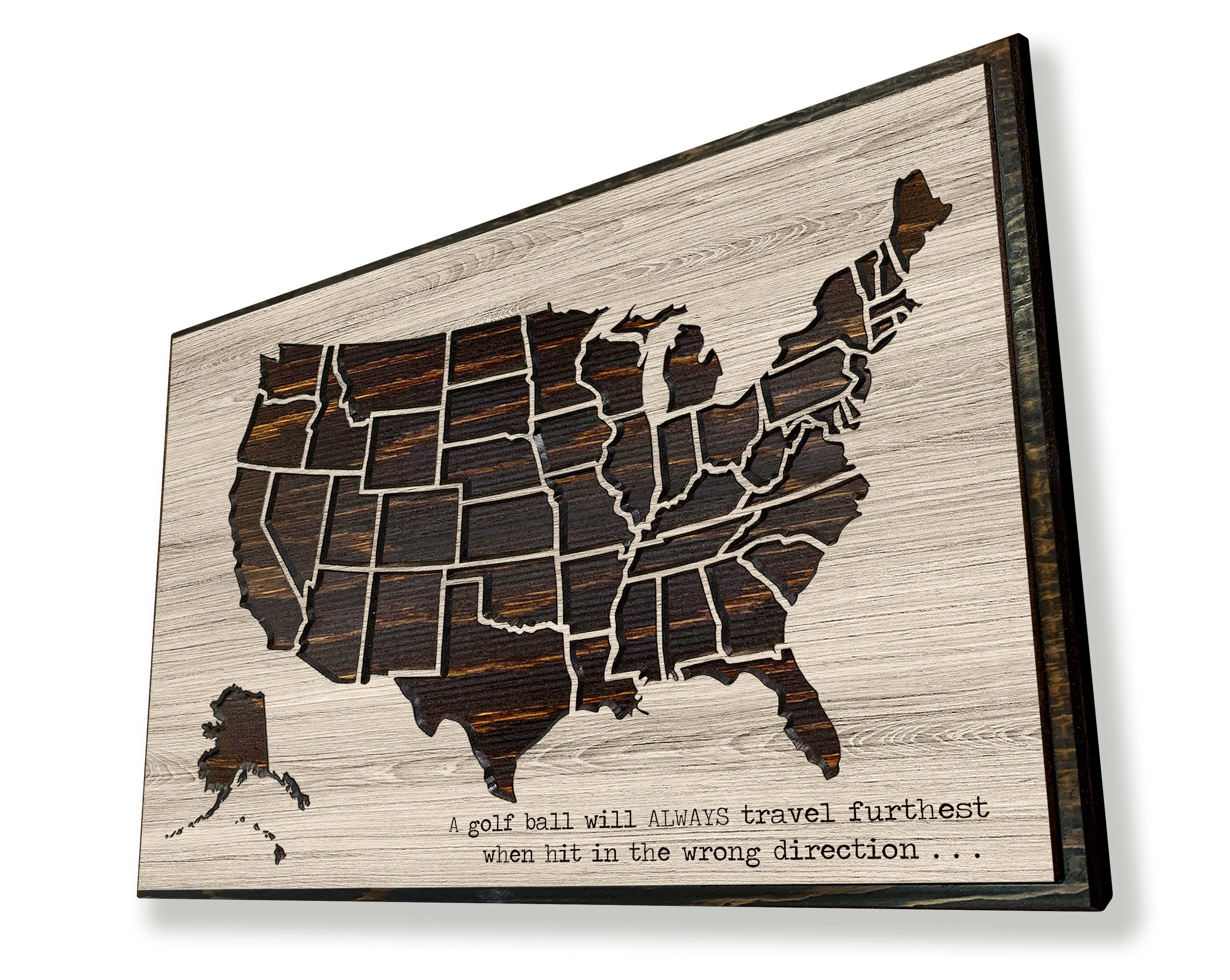 Golf Us Push Pin Map To Mark Golf Courses Played Tour Events, Unique Birthday, Christmas, & Anniversary Gift For Golfers Of Any Age