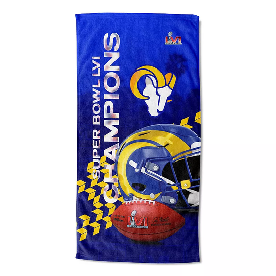 Los Angeles Rams Super Bowl LVI Champions Beach Towel, Multicolor