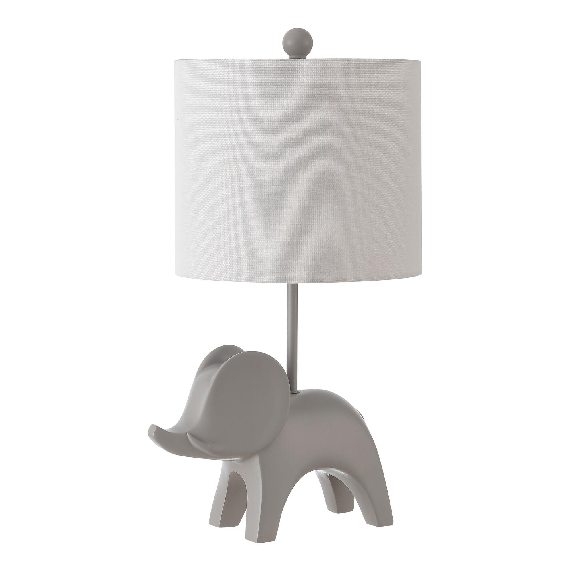 Elephant Ceramic and Cotton Kids Accent Lamp: Blue/Green by World Market