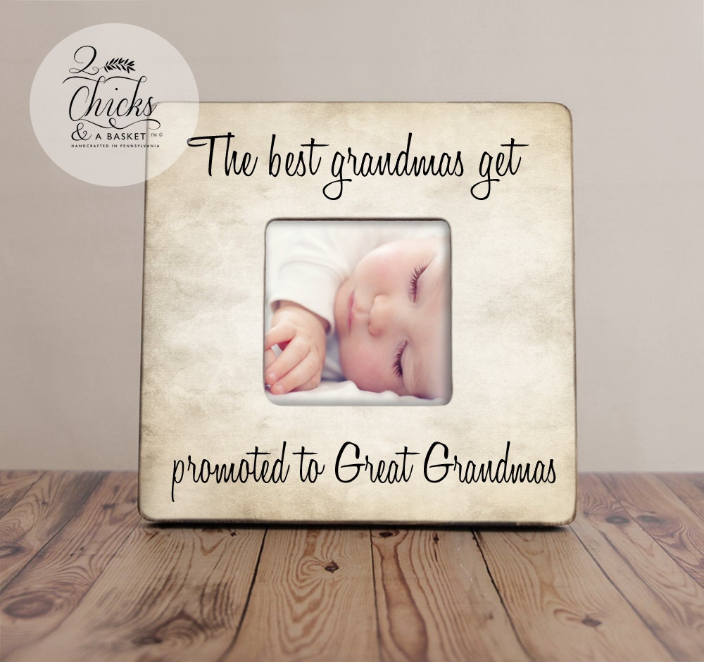 The Best Grandmas Get Promoted To Great Personalized Picture Frame, Parent Gift, New Grandparent Frame