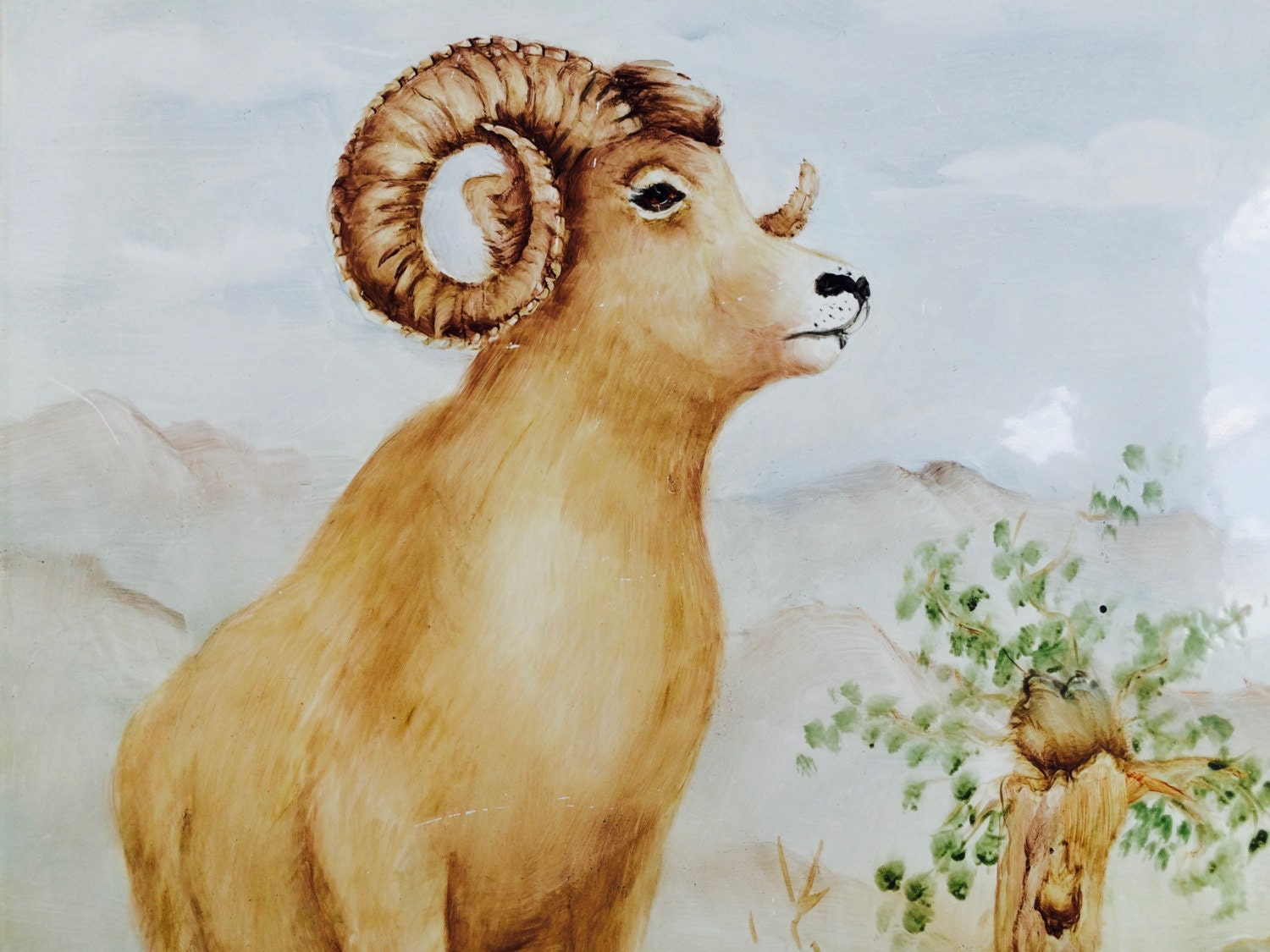 Ram Painting On MetalMan Cave Art