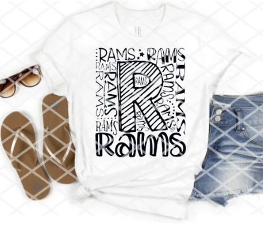 Rams, Football Or School Spirit, Ready To Press, Sublimation Transfer