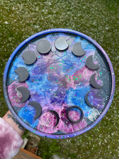 Resin Galaxy Moon Tray