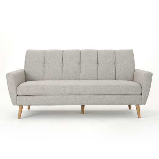 Best Selling Home Decor Trenton Midcentury Beige Polyester/Blend Sofa in Off-White | 303691
