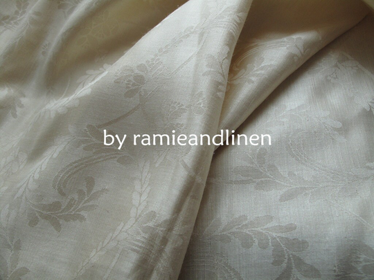Silk Fabric, Linen Blend Floral Brocade Half Yard By 45" Wide
