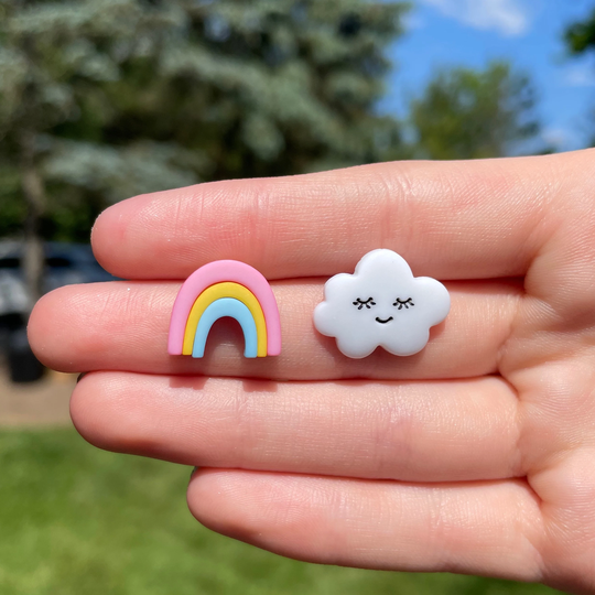 Cloud & Rainbow Earrings | Novelty Unique Cute Funny Perfect Pair