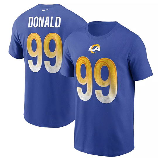 Men's Nike Aaron Donald Royal Los Angeles Rams Name & Number T-Shirt, Size: Small, LAR Blue