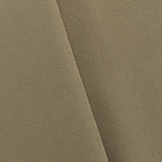 Tan Beige Wool Blend Gabardine Twill Suiting, Fabric By The Yard