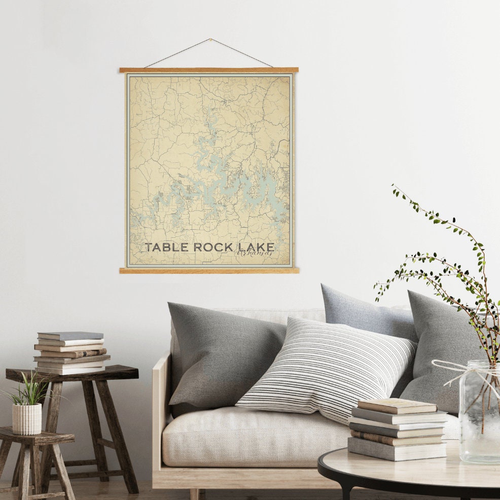Table Rock Lake Missouri Street Map Print | Magnetic Poster Frame Printed Marketplace