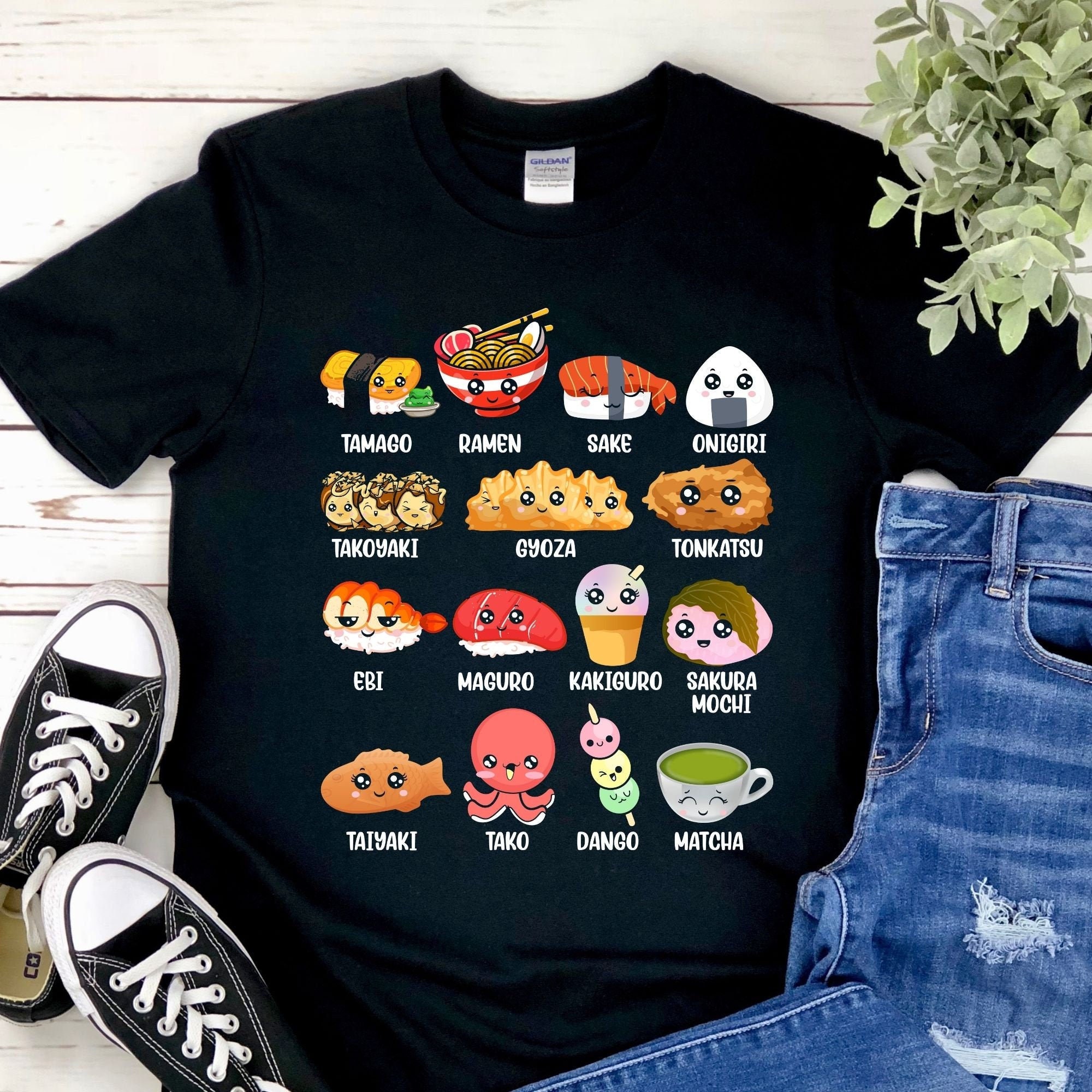 Japanese Asian Food Lover Foodie Kawaii Ramen Sushi Chef Cuisine Tamago Sake Onigiri Takoyaki Gyoza T-Shirt/Tank Top/Hoodie/Sweatshirt