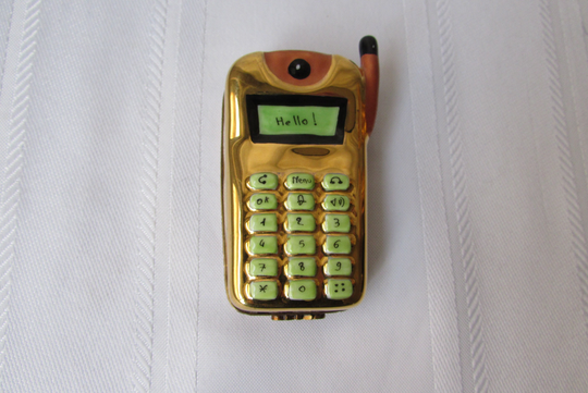 Limoges Porcelain Box Cell Phone 1980S Collectible Vintage French Trinket Box