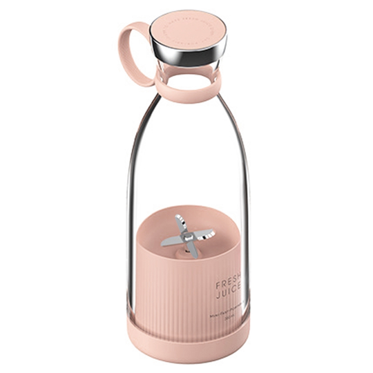 350ml Juicer Cup BPA Free Detachable Plastic Four Blades Portable Blender Kitchen Supplies - pink, 2