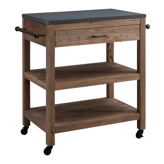 Reclaimed Wood and Concrete Donham Kitchen Cart: Black/Brown by World Market
