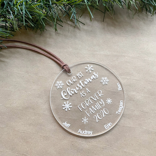 First Christmas As A Forever Family Ornament, Personalized Adoption Gift, Blended Ornament