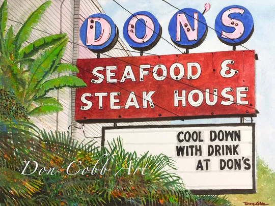 Shreveport, Don's Seafood, Restaurant, Cafe, Diner, Bar & Grill - Art Prints Gallery Wrap, Canvas