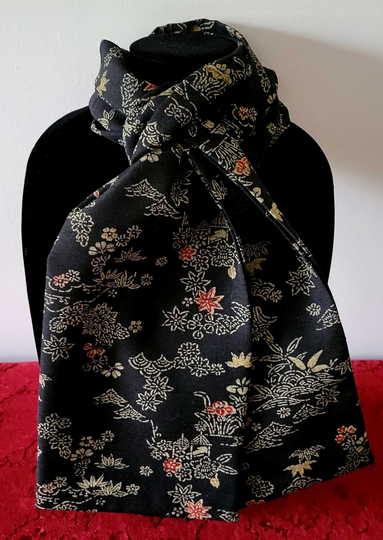 Kimono Scarf S400 - Black Wool Blend