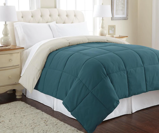 Amrapur Overseas Reversible down alternative comforter Multi Abstract Reversible Queen Comforter (Blend with Polyester Fill) | 2DWNCMFG-BLO-QN