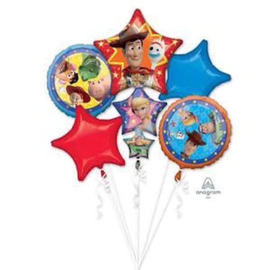 Toy Story Balloon Bouquet, Set Of 5 Balloons, Party, Birthday
