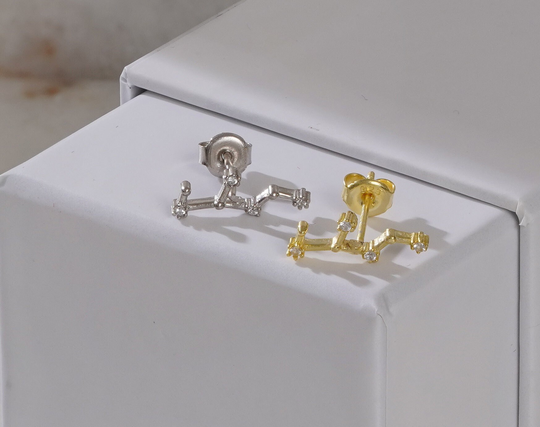 Virgo Earring, Zodiac Constellation Earrings, Studs, Astrology Horoscope Earring