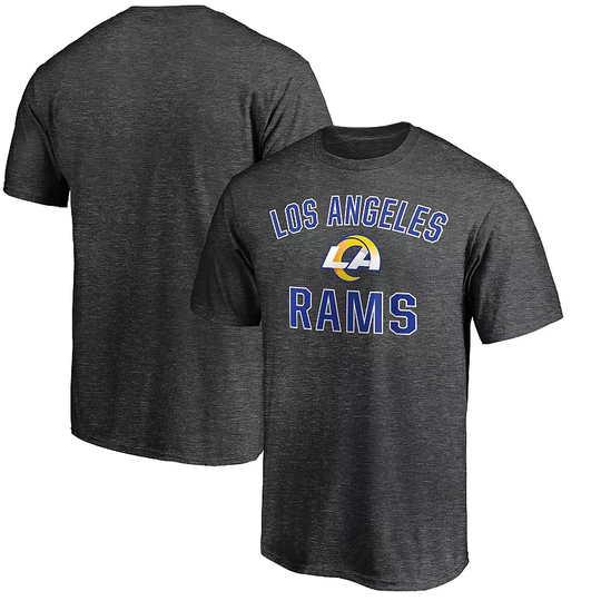 Men's Fanatics Branded Heathered Charcoal Los Angeles Rams Big & Tall Victory Arch T-Shirt, Size: 5XB, Grey