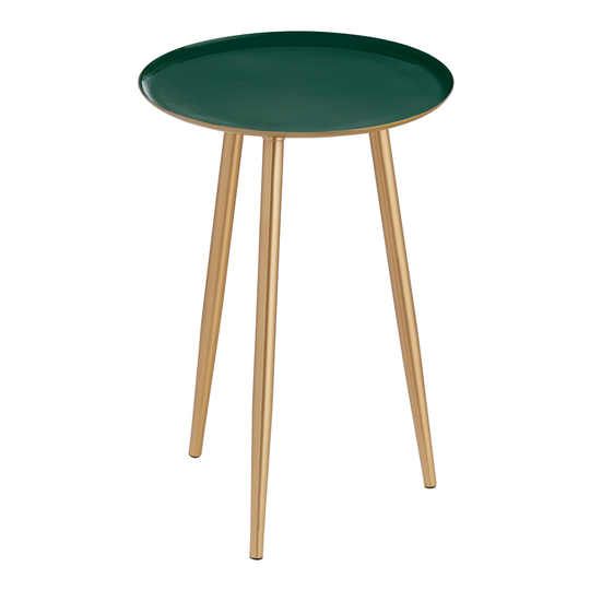 Emerald Green Enamel and Gold Metal Zooey Accent Table by World Market