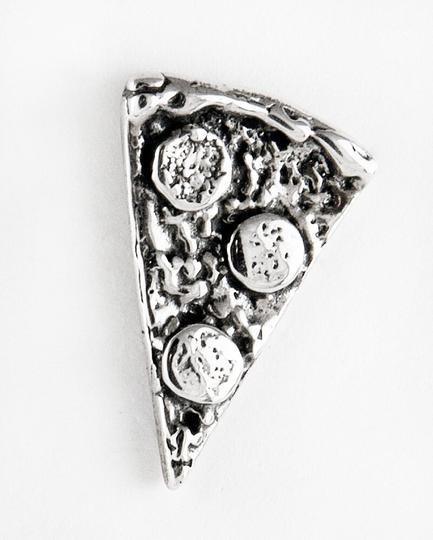 Pizza Slice Sterling Silver Tack Pin
