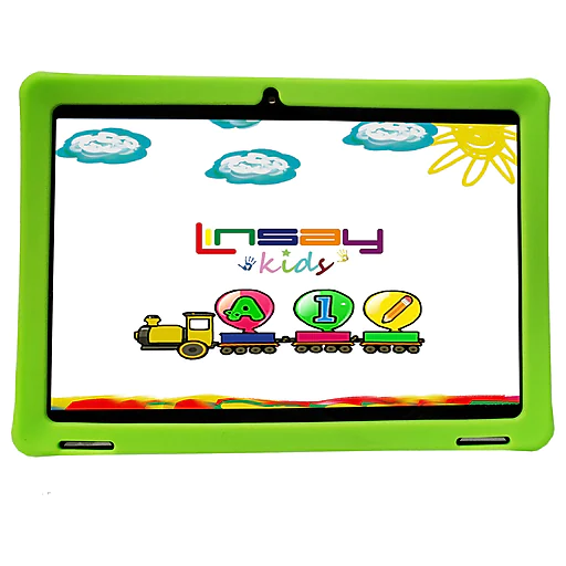Linsay 10.1" Tablet with Case, WiFi, 2GB RAM, 32GB Storage, Android 11, Black/Green (F10IPKIDSG)